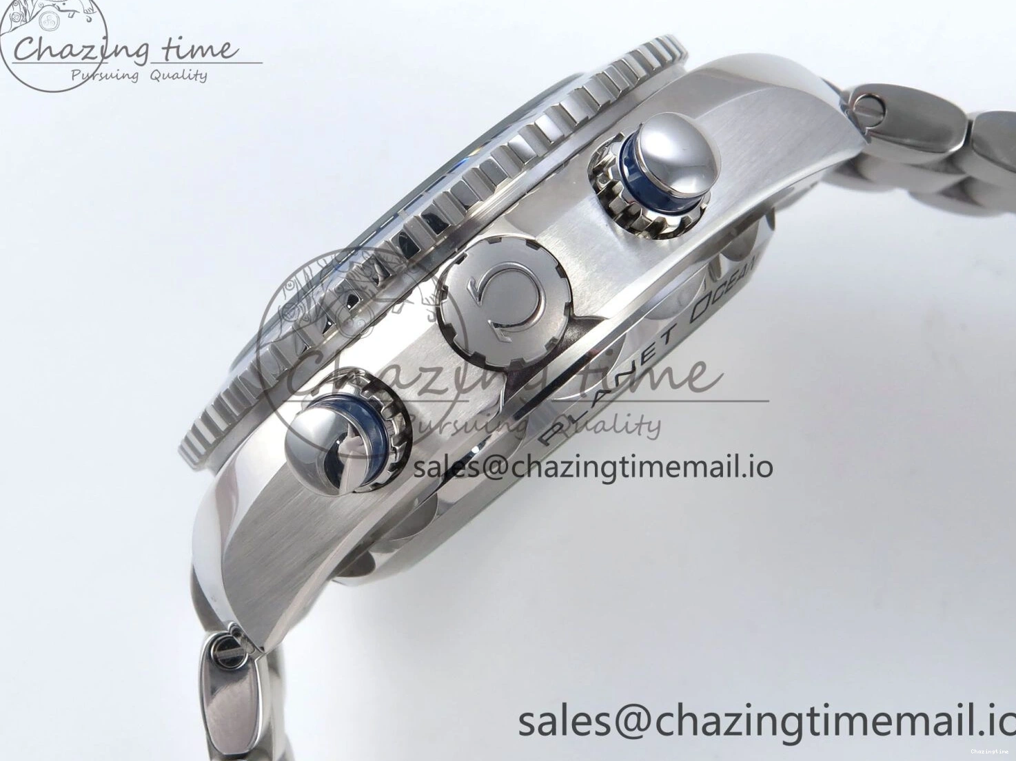 0125 FreshLook Planet Ocean Master Chronometer 600M 45.5mm SS SCF 1:1 Best Edition Black Bezel Black Dial on SS Bracelet A9900 Super Clone 7675